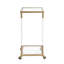 Table d'appoint dorée, plateau en verre carré en acrylique de forme C, facile à assembler, assemblage simple trempé de 5 mm,