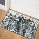 Chenille Washable Abstract Indoor / Outdoor Rug