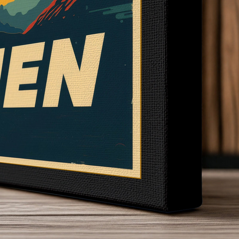 Alien Visitor Retro - Wrapped Canvas, 36x24 - 91.4 x 61.0 cm, Black Border
