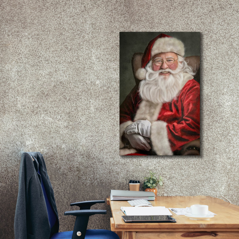 «Classic Santa» par Ashley Bradley, art mural sur toile, H 40 po x l 26 po