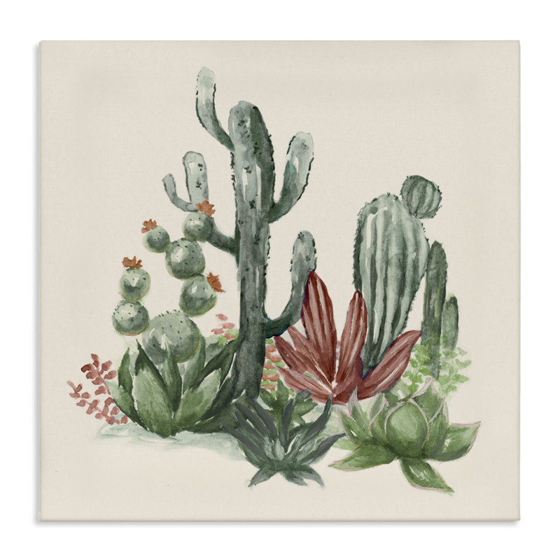 Toile Mojave Cacti, design par Nan, H 24 po x l 24 po