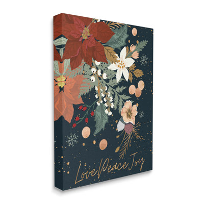 Love Peace Joy Winter Florals Seasonal Sentiment - impression