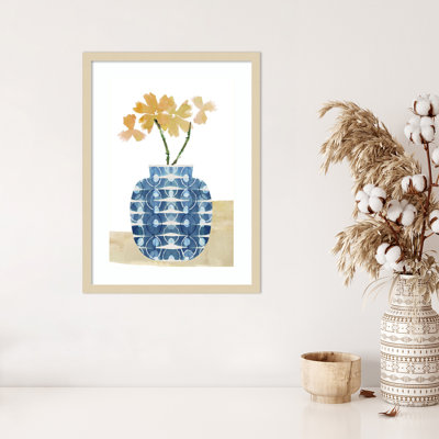 "Colorful Colorful Pot I" par Flora Kouta, reproduction d'art murale encadrée en bois