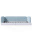Structure de lit simple en molleton pour enfants, lit plateforme semi-fermé Montessori pour garçons et filles, lit plateforme à profil bas avec garde-corps latéraux, bleu-133253503-133253501