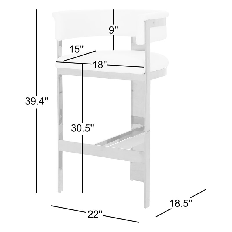 Dolan - Modern White + Gold Bar Stool