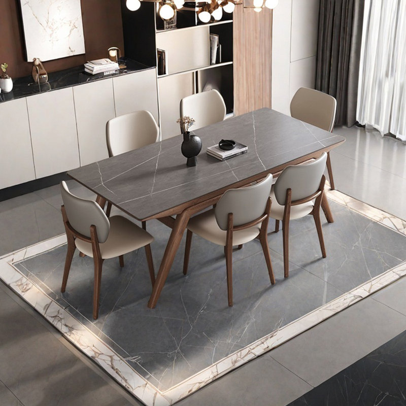 Tables et chaises de salle à manger en frêne, H 29,52 po x L 78,74 po x l 35,43 po