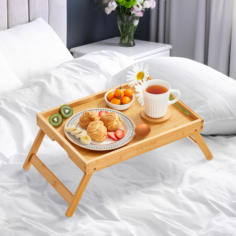 Plateau de petit déjeuner avec pieds pliables Ebern Designs 16 po