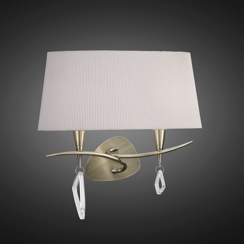 Contrada Armed Sconce, Antique Brass, White