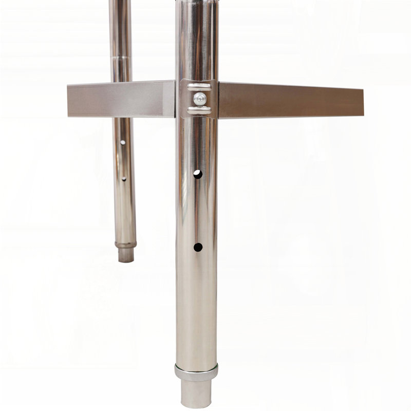 Table de préparation robuste en acier inoxydable avec tablette réglable