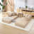 Boneless Foldable Modular Corduroy Sofa Bed, Convertible With Deep Seat And Soft Cushions, No Assembly Required-444923656-447708837