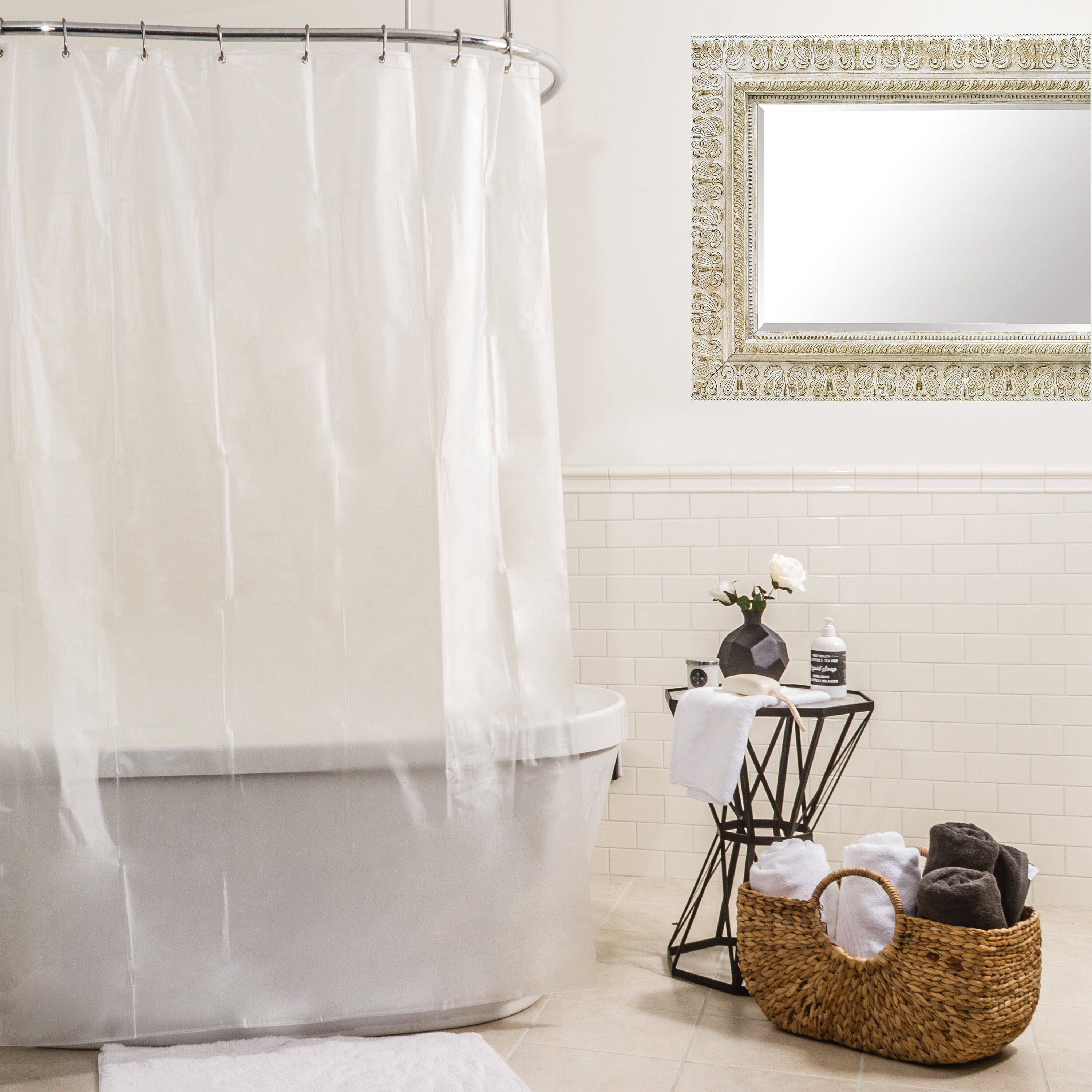   Basics 8-Gauge PEVA Shower Curtain or Liner