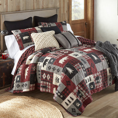 Donna Sharp Bear Peak 3PC Rustic Cotton King Quilt Set