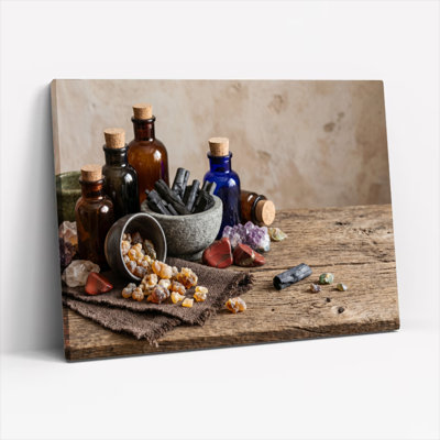 "Gallery Wrap", art mural sur toile pour le salon, la chambre à coucher, le bureau ou le vestibule - décoration murale décorative avec nature morte à base de plantes
