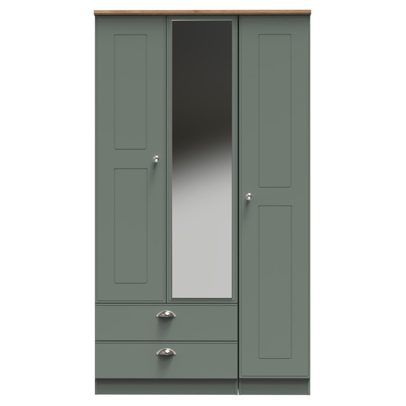 Conners Manufactured Wood Wardrobe, Reed Green/Riviera Oak