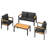 4PCS Patio Furniture Set, All-Weather Aluminum Outdoor Conversation Set With Coffee Table-343164271