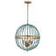 Lustre en forme de globe à 4 lumières de style bougie avec détails perlés Rahman