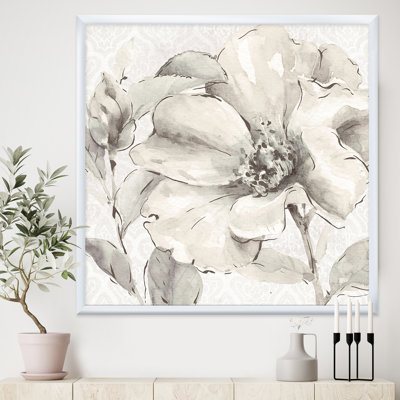 « indigold gris pivoines iv »-cadre photo sur toile