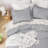 Andency Oversized King Ruffle Comforter Set 120x120, 3 Pieces Silver Gray Lightweight Fluffy Super King Bedding Set, Shabby Chic Famhouse All Season Bed Set for Girls Women-124610442-124610434