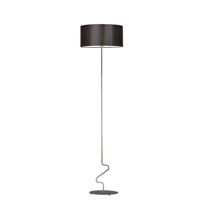 Drowne 166cm Traditional Floor Lamp, Brown, Brushed Steel
