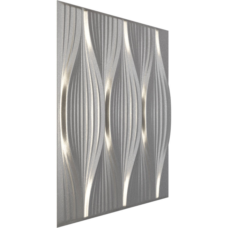 Panneau mural décoratif 3D EnduraWall saule l 19 5/8 po x H 19 5/8 po, acier foncé métallique (couvre 2,67 pieds carrés)