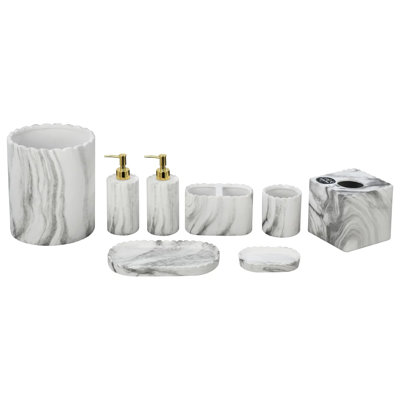 8pc Resin Bathroom Accessories Set