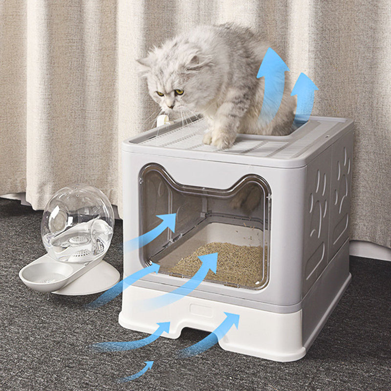 Plastic Litter Box, Grey
