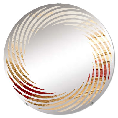 Miroir mural spiralé doré et rouge doux MIR109513 C