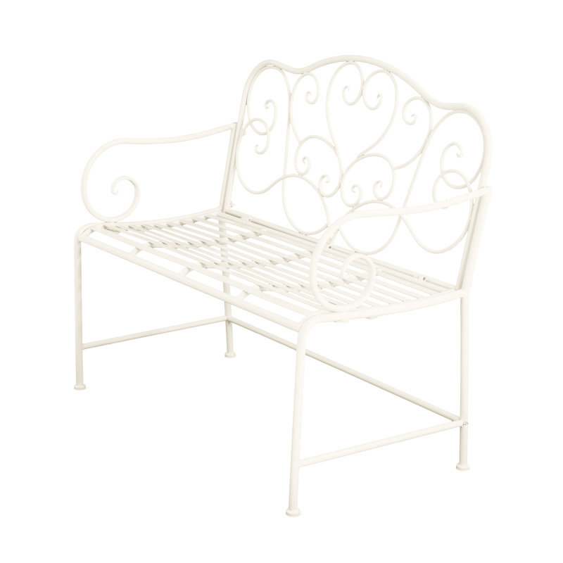 Banc de jardin en métal Endorina, Blanc