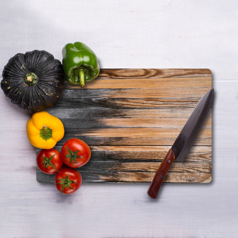 Flourish Premium Tempered Glass Cutting Board, 11.8 x 15.7 inches | Antibacterial, Easy Clean, Non-Slip Silicone Feet | 100% Durable Glass, Thickness: 0.16 inches | Ideal for Kitchen Prep, Safe & Stylish Cooking Solution