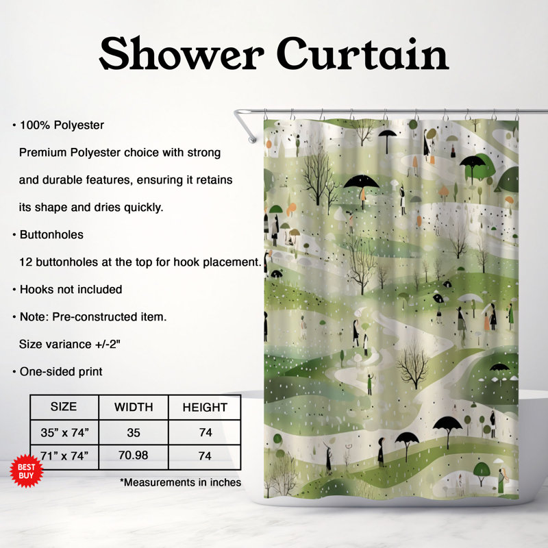 Rainy Bliss - Premium Shower Curtain, 74"H x 71"W