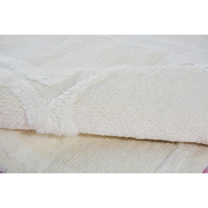 Wool Geometric Area Rug in Ivory, Rectangle 6' x 9'
