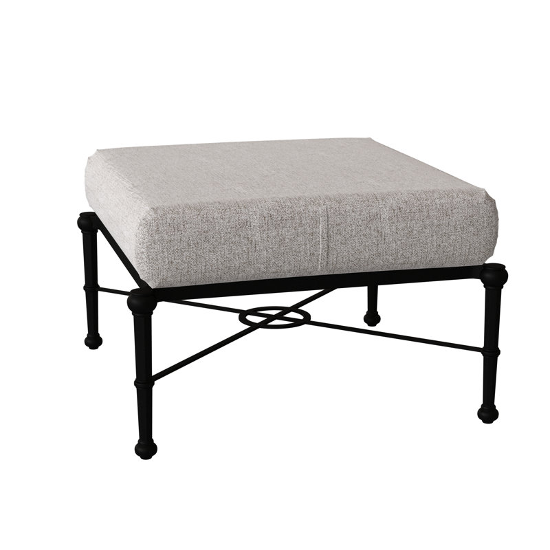 Repose-pieds d'extérieur avec coussin Delphi, Noir texturé, Poète bouleau Sunbrella®