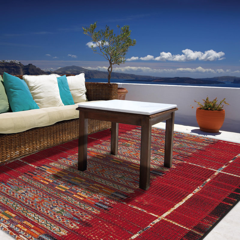 Dermot Flatweave Red Rug, Rectangle 60 x 100cm