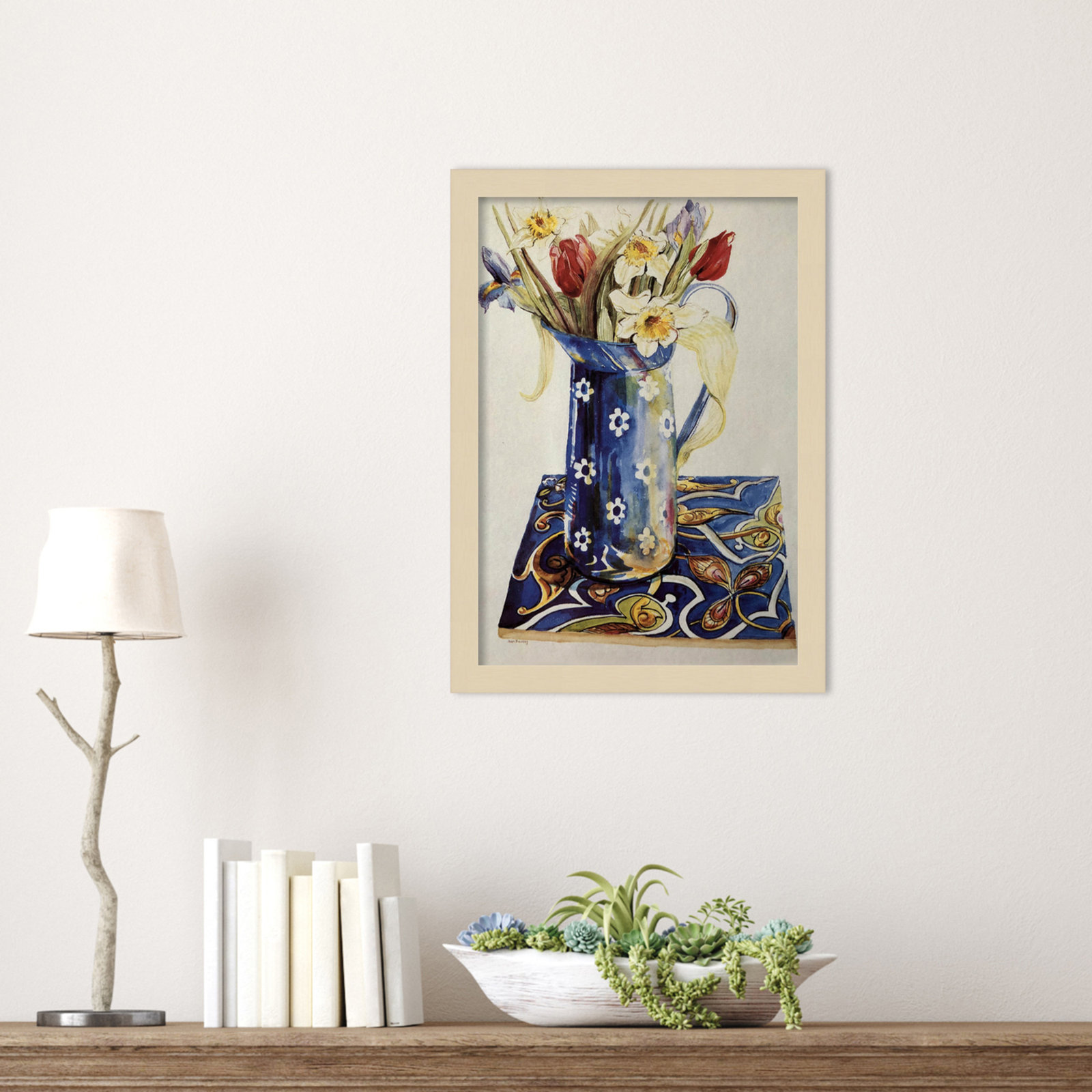 Chancy "Tulips" Print by Joan Thewsey, Brown, 17" H x 12" W x 1" D