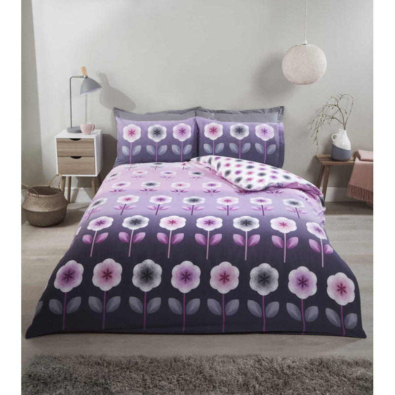 George Oliver Bernal Floral Duvet Cover Set with Pillowcases, King - 2 Standard Pillowcases, Ochre