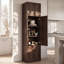 Armoire de rangement haute OMCMUU 180 cm (H) × 40 cm (L) × 40 cm (P), meuble de cuisine étroit autoportant avec plusieurs portes de rangement, organisateur vertical gain de place avec système anti-basculement pour cuisine, salle de bain, salon, entrée, 2 couleurs disponibles-1811190746