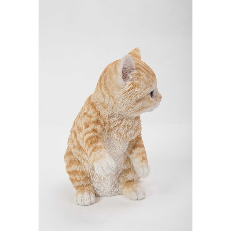 Playing Tabby Kitten Statue