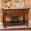 54" Wide 1 Drawer Walnut Wood Buffet Table