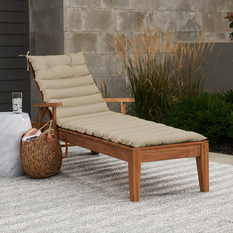 Coussin de chaise longue d'extérieur 2 pièces, Kaki