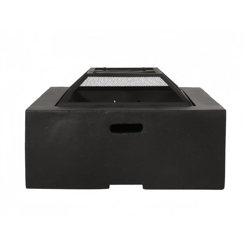 Natural Stone Style Mgo Wood Burning Outdoor Fire Pit With Lid