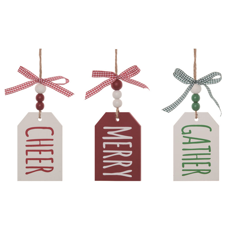  Ensemble de 3 décorations de Noël en MDF