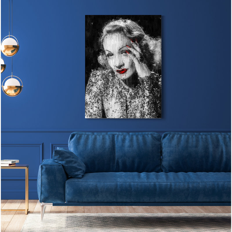 Marlene Dietrich Colour Drip Beautiful Iconic Women Collection - Art Prints, Metal, 50.7cm H x 40cm W x 0.11cm D