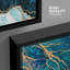 Or et sarcelle marbré foncé, paysage abstrait, formes modernes, sur toile-93589468-93589467