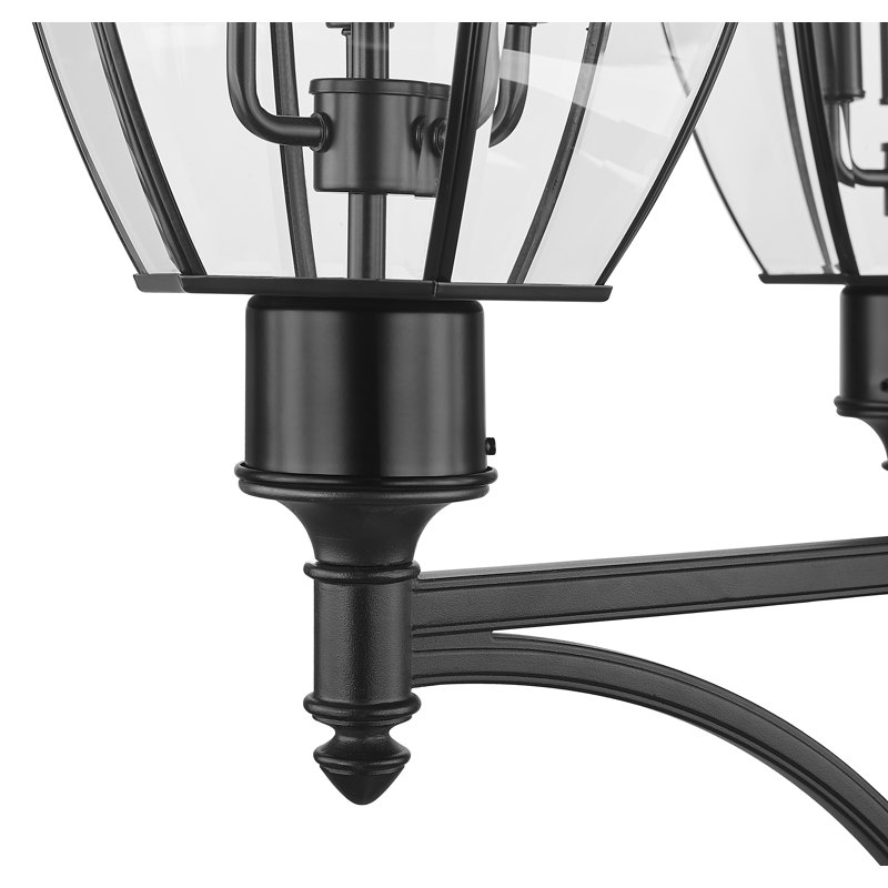Westover 3 Light Outdoor Post Mount Fixture in Black, 138.25" H x 33.25" W x 33.25" D