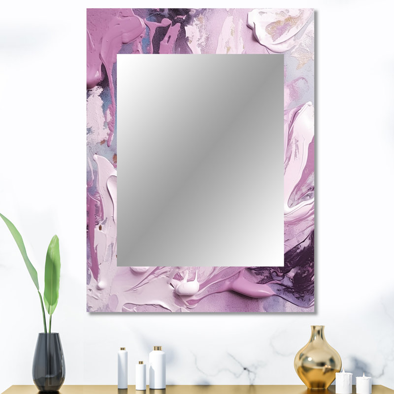 Electric Marble Ink Art I - Marble Unique Mirror, Modern Large Wall Mirror, Printed Metal Art, 40" x 30"