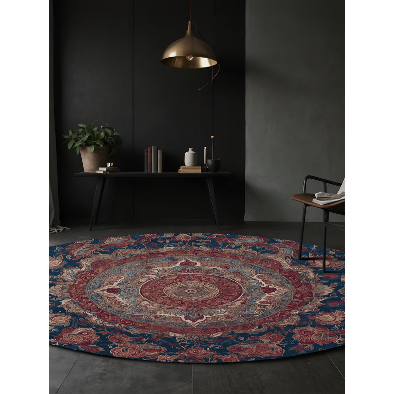 Tapis brun lavable à la machine, Rond 4 pi