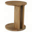 Table de bout ronde en bois massif 19,68 ", table d'appoint en C à 2 niveaux avec tablette de rangement ouverte pour le salon-122040340