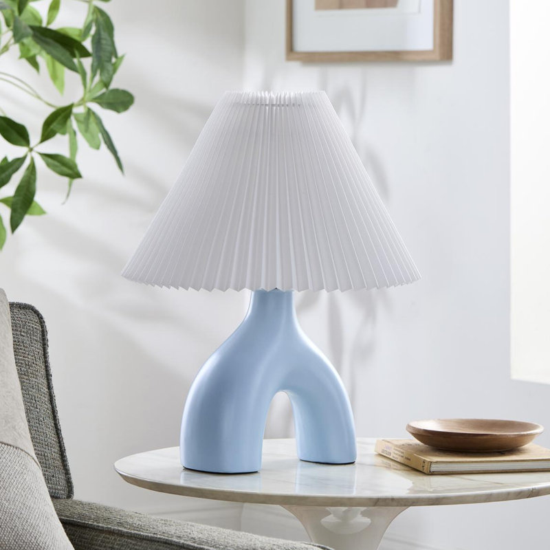 Celes Table Lamp, Baby Blue, White