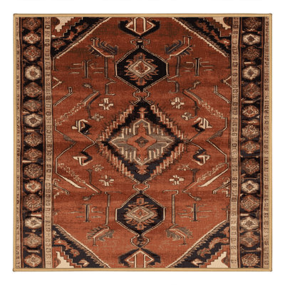 Machine Washable Persian Brown Area Rug