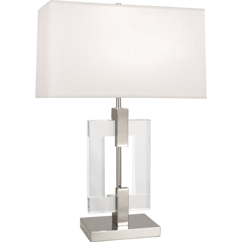 Lampe de table Modern Crystal, Nickel poli, Blanc